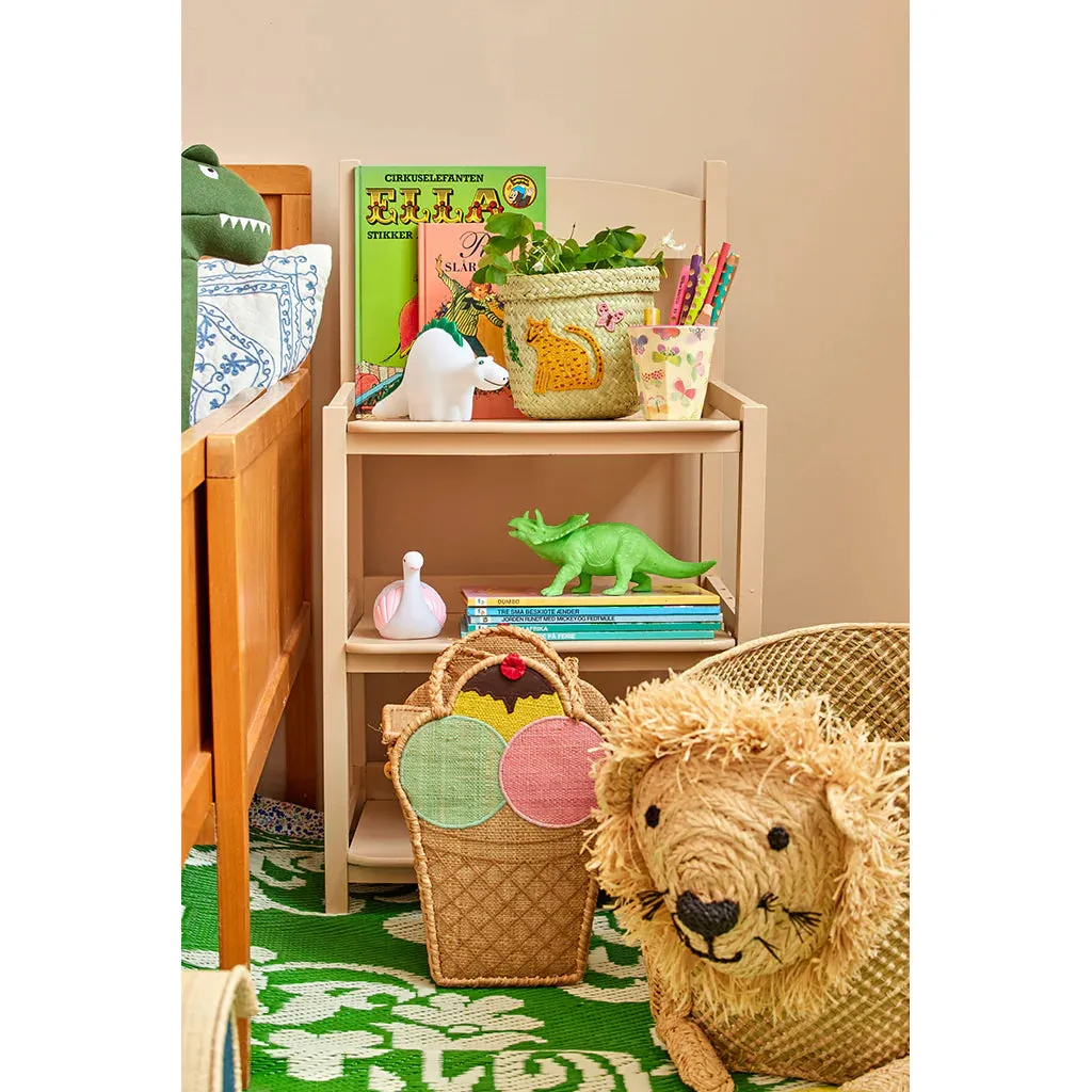 Rice DK Raffia Bag with Ice Cream Shape - Small