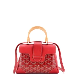 Saigon Top Handle Bag Coated Canvas with Leather Mini