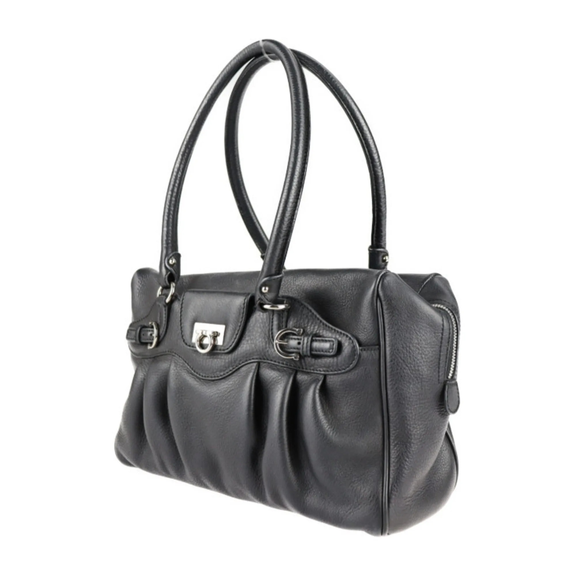 Salvatore Ferragamo Gancini  Leather Handbag (Pre-Owned)