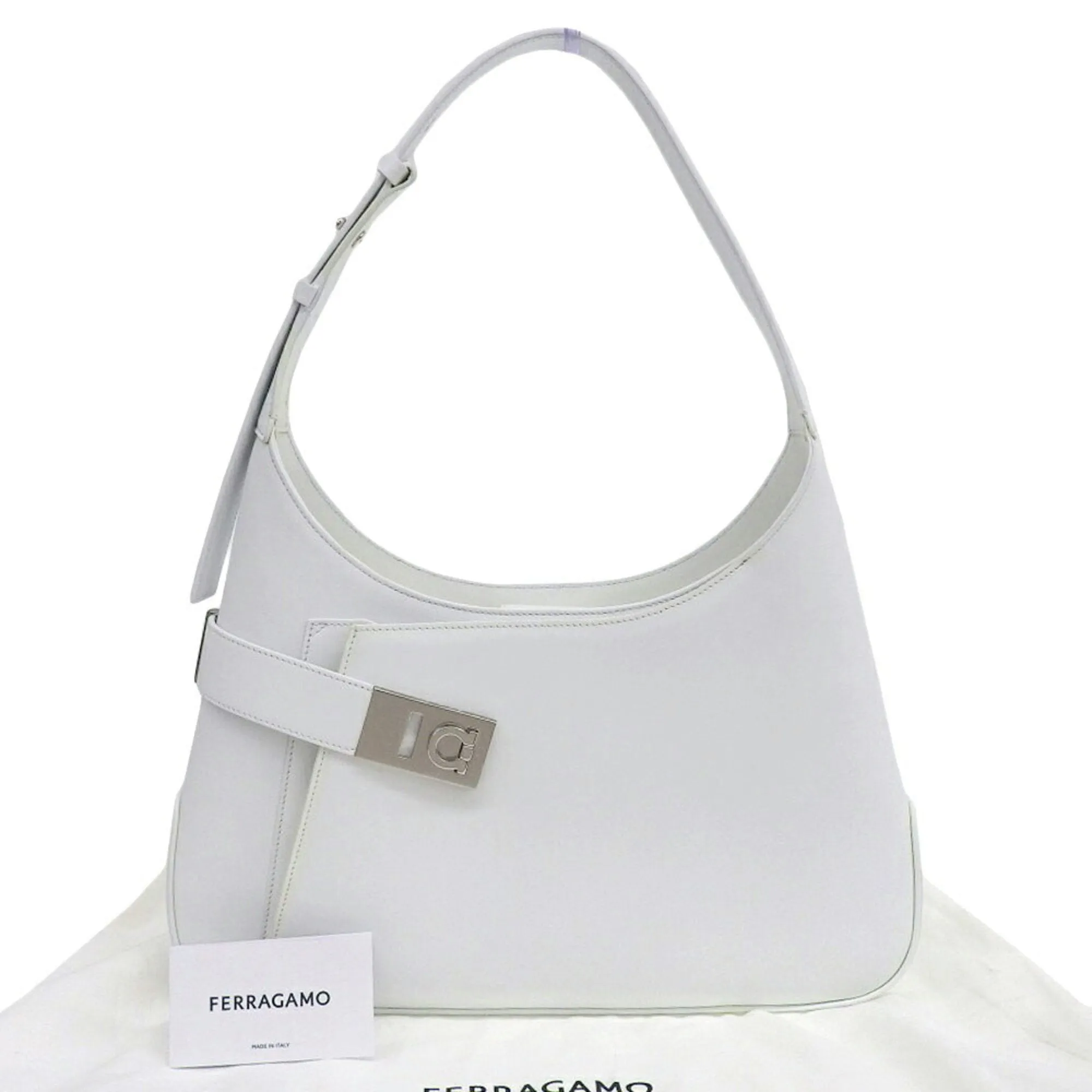 Salvatore Ferragamo Gancini Leather Shoulder Bag (Pre-Owned)