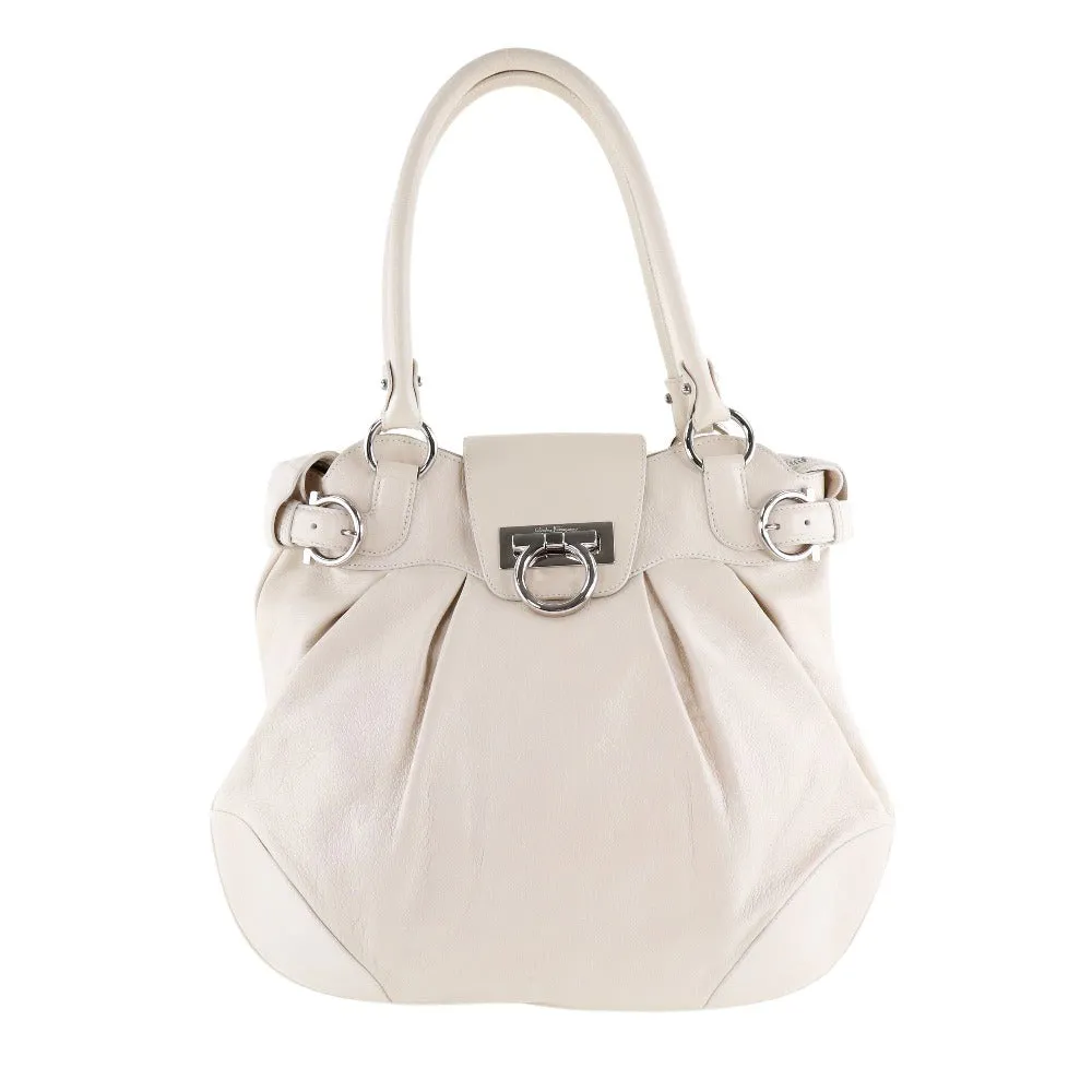 Salvatore Ferragamo Gancini  Leather Shoulder Bag (Pre-Owned)