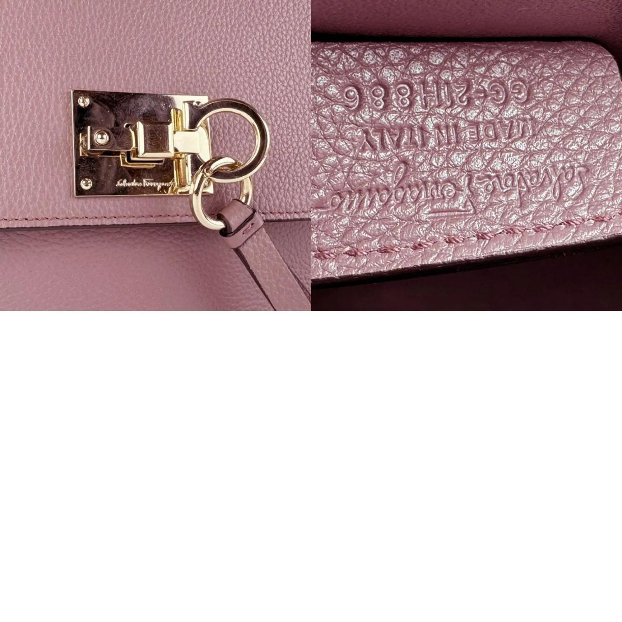 Salvatore Ferragamo Gancini Leather Shoulder Bag (Pre-Owned)