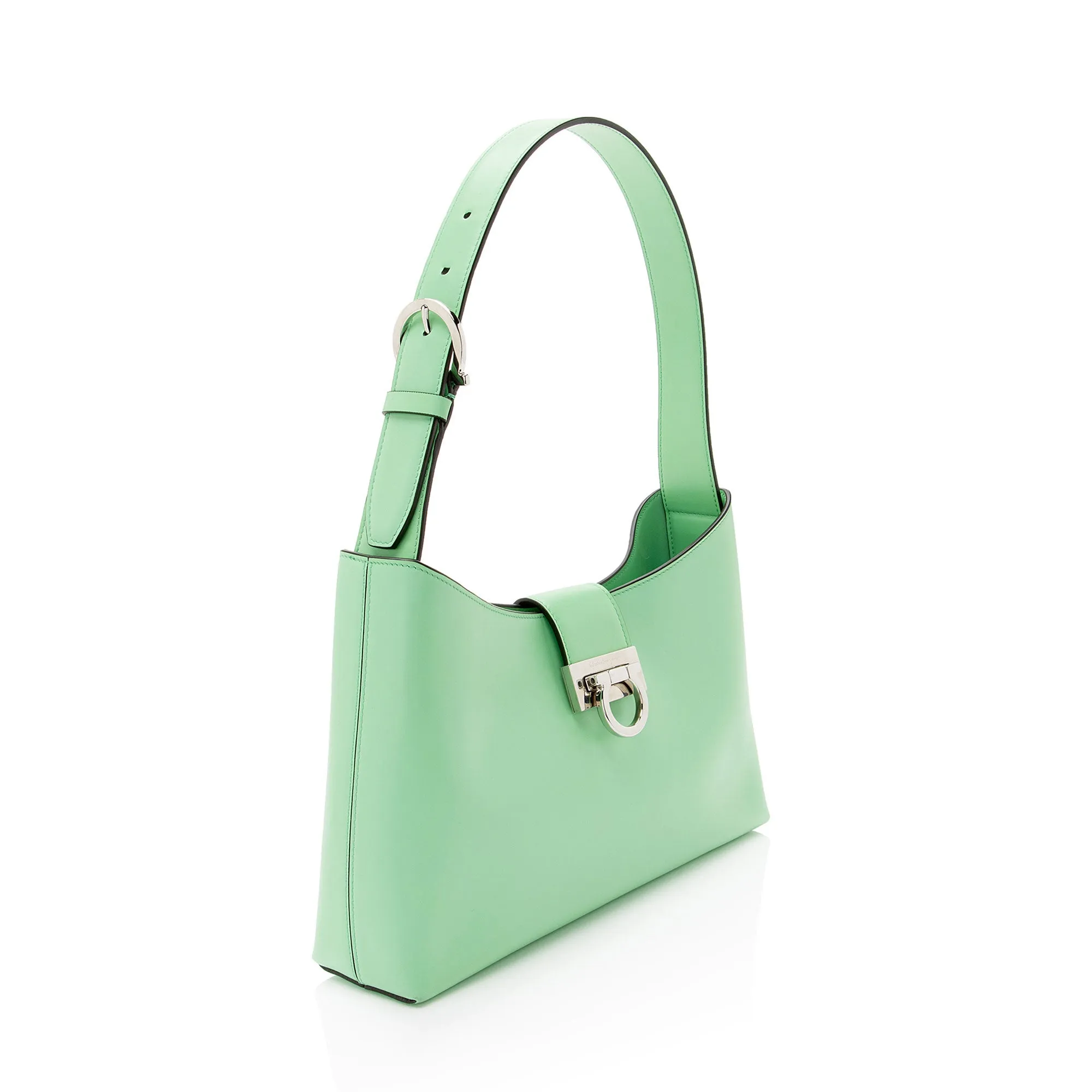 Salvatore Ferragamo Leather Gancio Trifolio Small Shoulder Bag