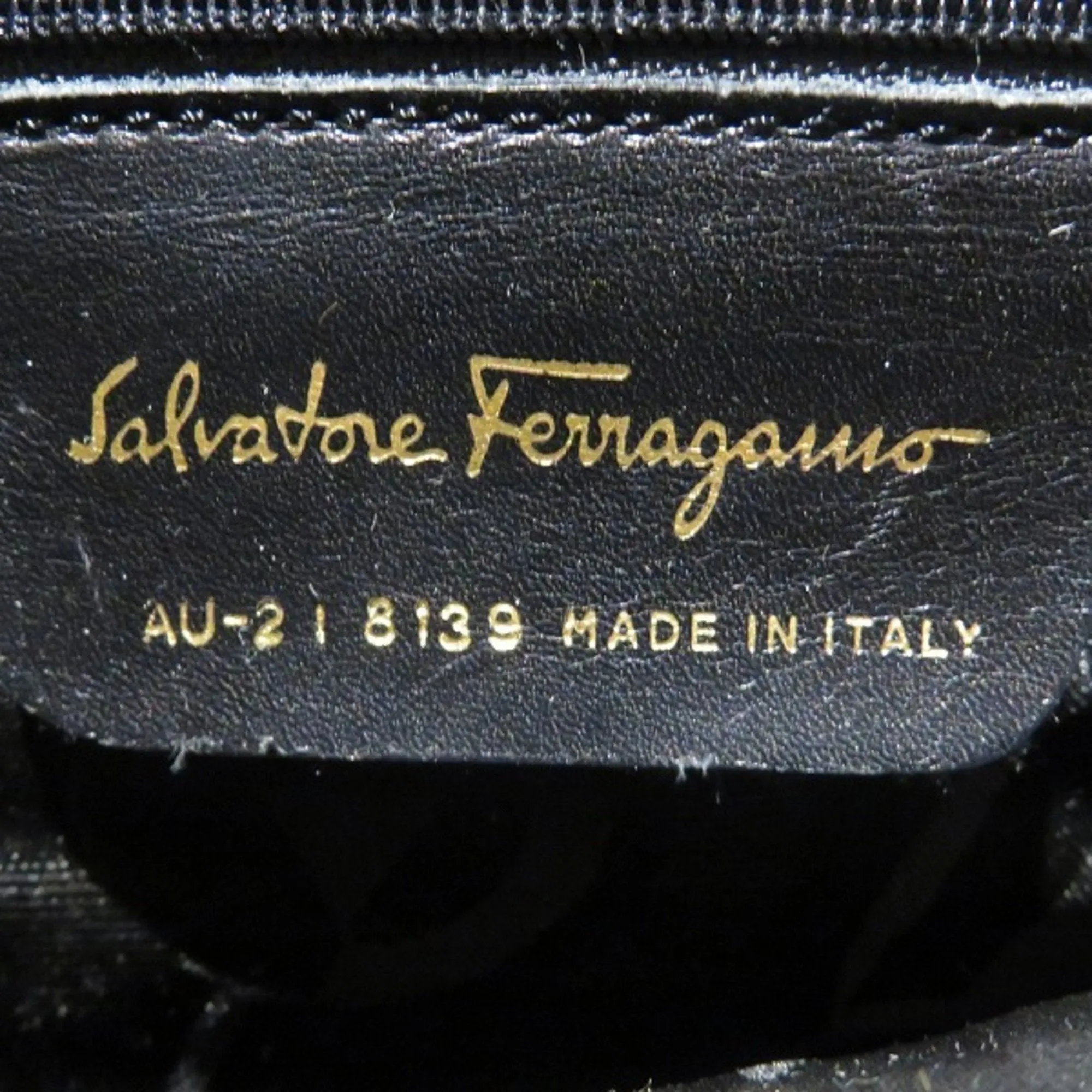 Salvatore Ferragamo Nylon Leather Shoulder Bag Tote Bag (Pre-Owned)