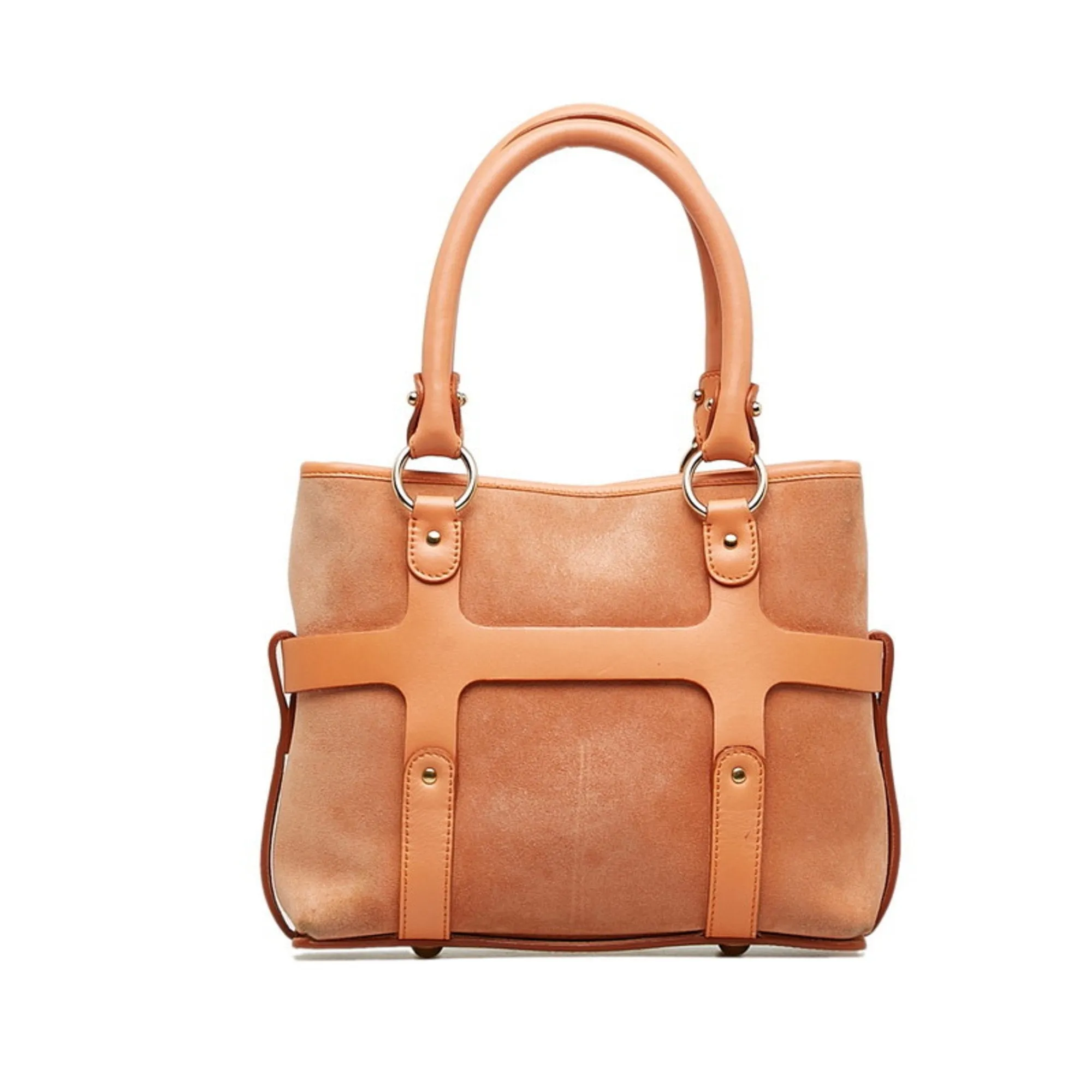 Salvatore Ferragamo pink Suede Leather Handbag Shoulder Bag (Pre-Owned)