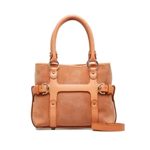 Salvatore Ferragamo pink Suede Leather Handbag Shoulder Bag (Pre-Owned)