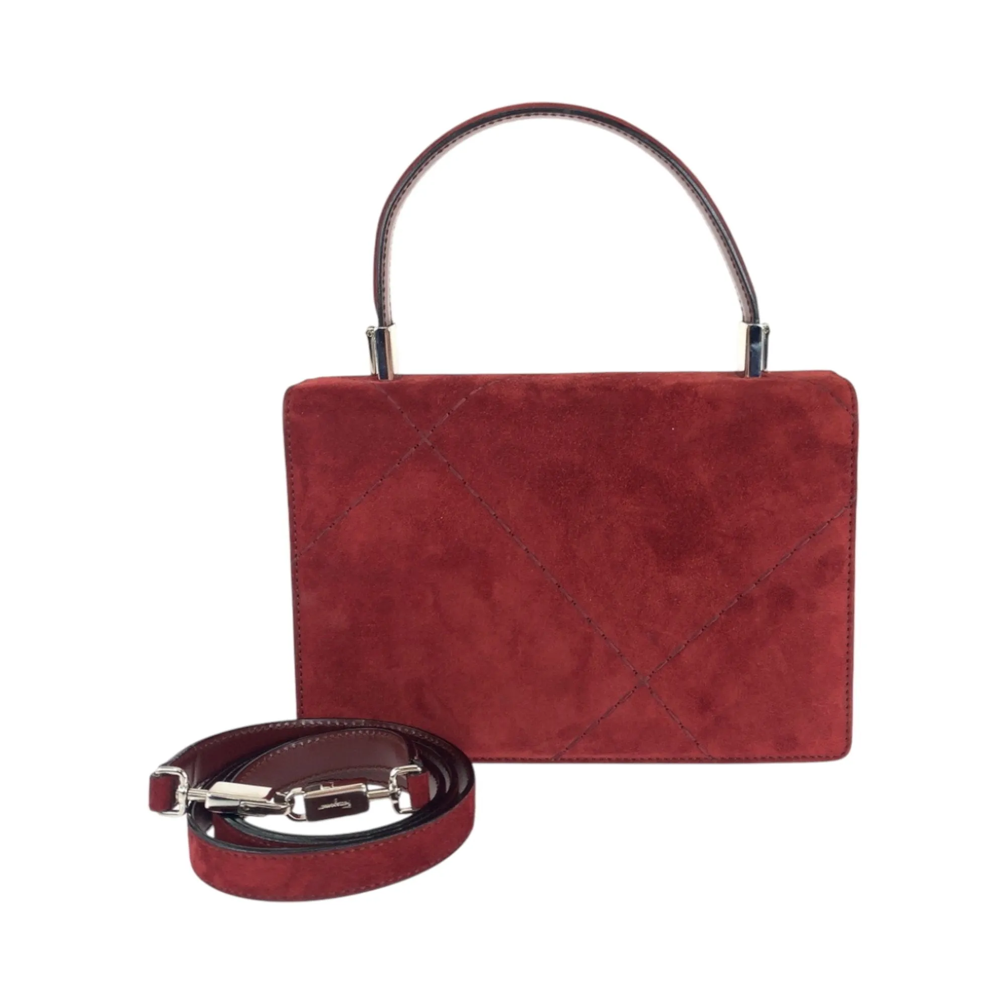 Salvatore Ferragamo Suede Handbag Shoulder Bag (Pre-Owned)