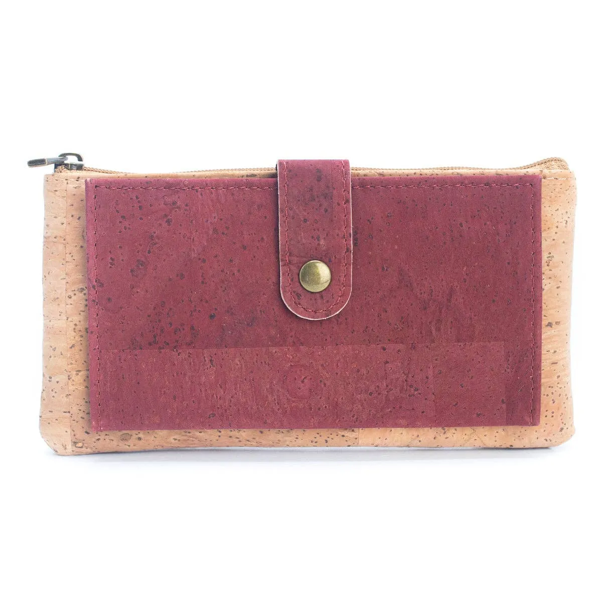 Slim Snap Closure Long Card Wallet Black, Green, Red, BAG-2261