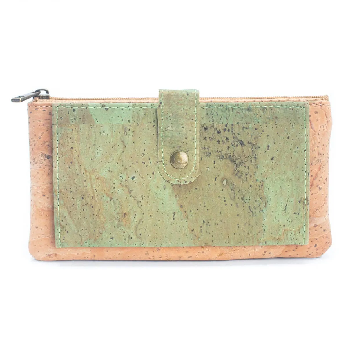 Slim Snap Closure Long Card Wallet Black, Green, Red, BAG-2261
