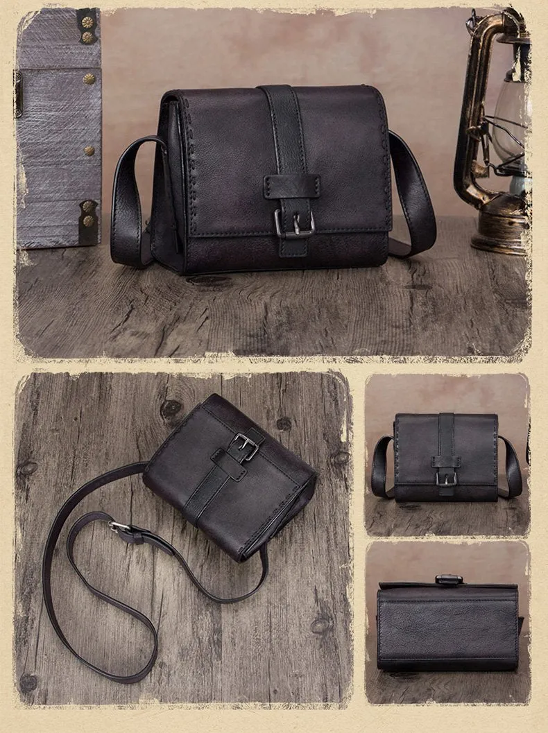 Small Green Vintage Womens Leather Satchel Shoulder Bag Brown Leather Women's Satchel Purse