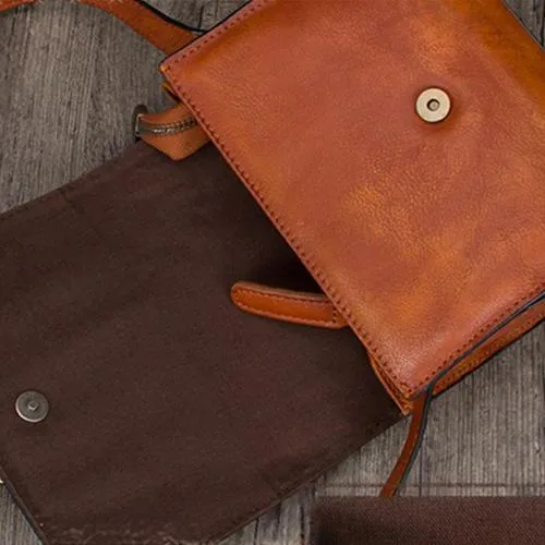 Small Green Vintage Womens Leather Satchel Shoulder Bag Brown Leather Women's Satchel Purse