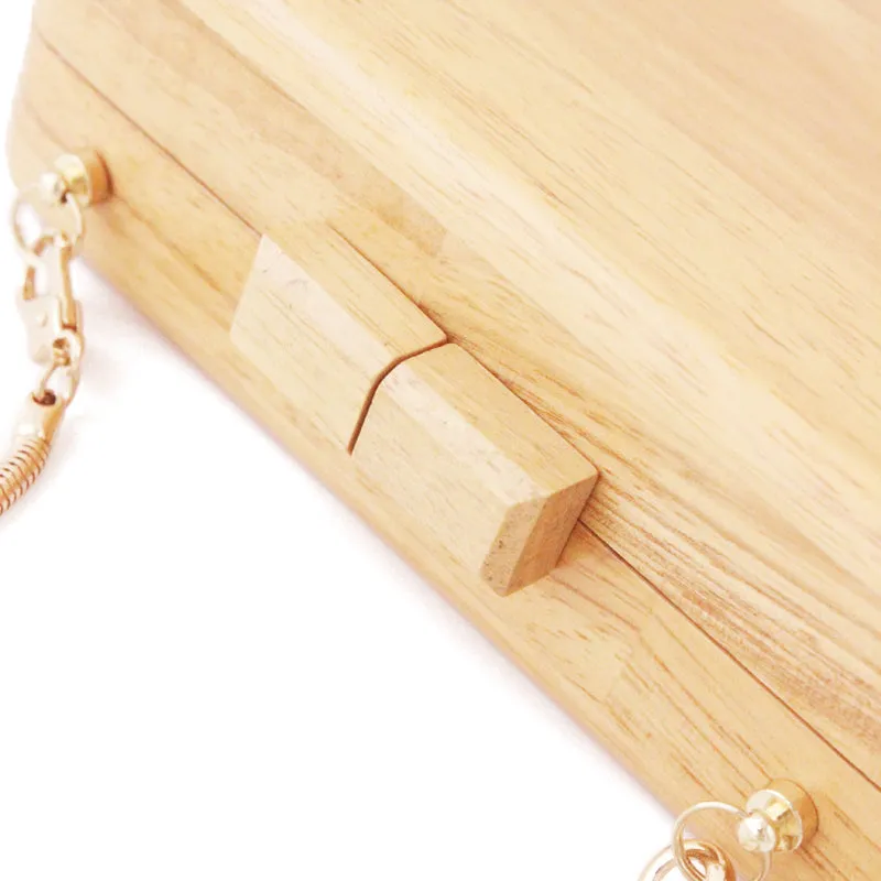 Stylish Cute Wooden WOMENs SHOULDER BAGs Chain Purses FOR WOMEN