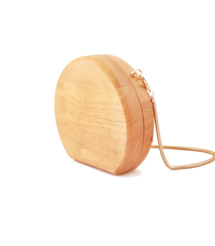 Stylish Cute Wooden WOMENs SHOULDER BAGs Chain Purses FOR WOMEN