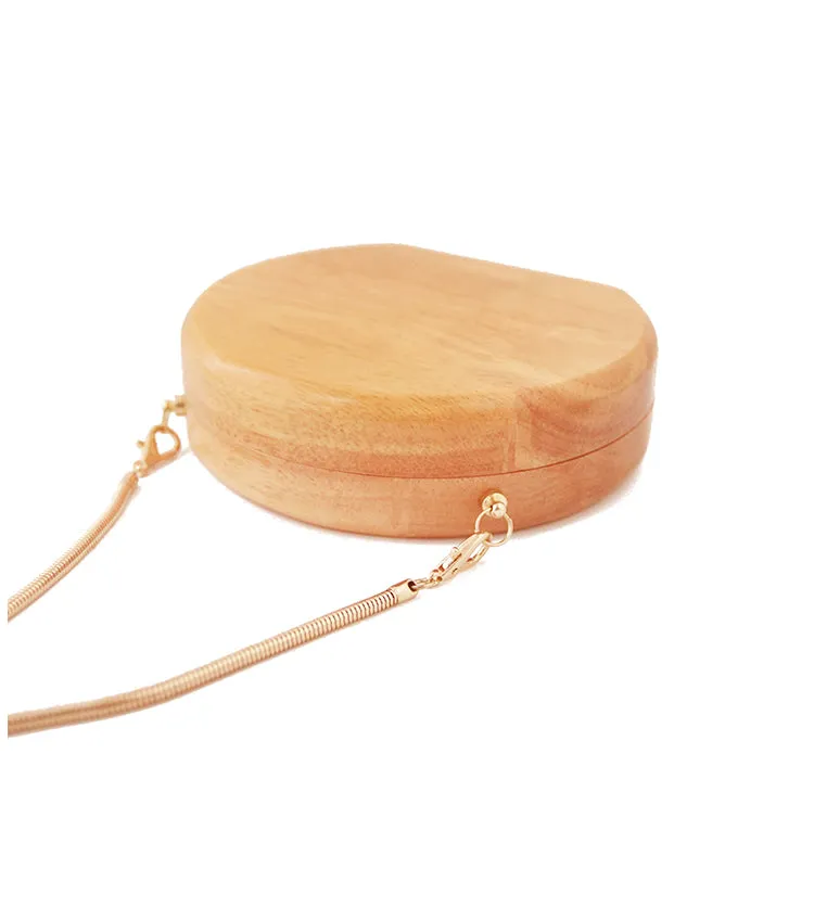 Stylish Cute Wooden WOMENs SHOULDER BAGs Chain Purses FOR WOMEN