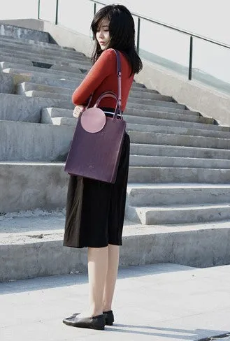 Stylish Leather Purple Blue Womens Tote Handbag Purse Shoulder Bag for Women
