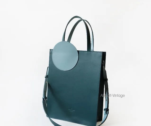 Stylish Leather Purple Blue Womens Tote Handbag Purse Shoulder Bag for Women