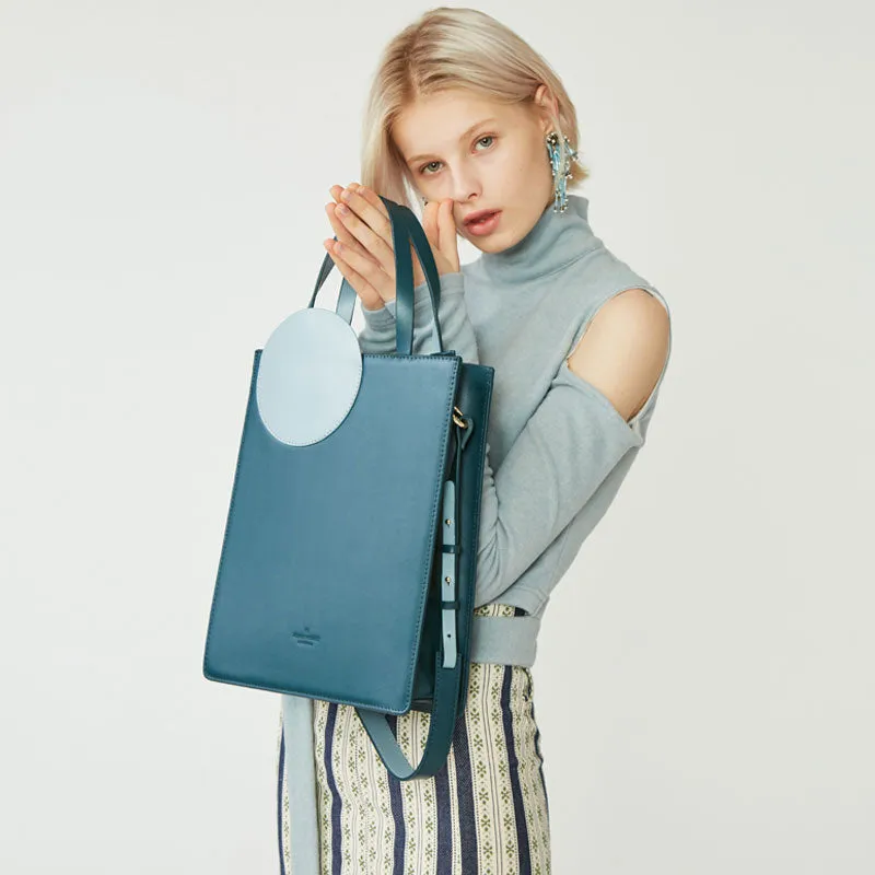 Stylish Leather Purple Blue Womens Tote Handbag Purse Shoulder Bag for Women