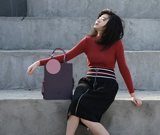 Stylish Leather Purple Blue Womens Tote Handbag Purse Shoulder Bag for Women