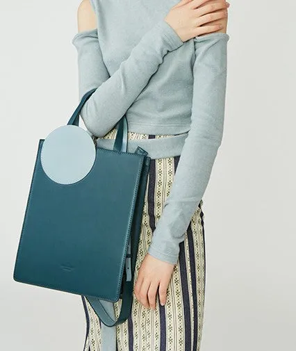 Stylish Leather Purple Blue Womens Tote Handbag Purse Shoulder Bag for Women