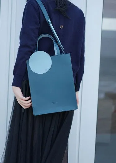 Stylish Leather Purple Blue Womens Tote Handbag Purse Shoulder Bag for Women