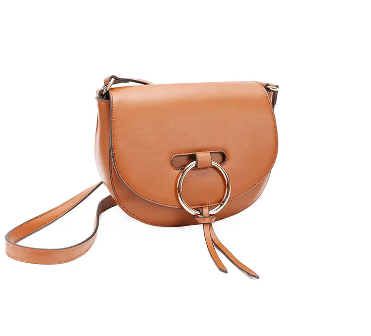 Stylish Saddle LEATHER WOMENs SHOULDER BAGs Purse FOR WOMEN
