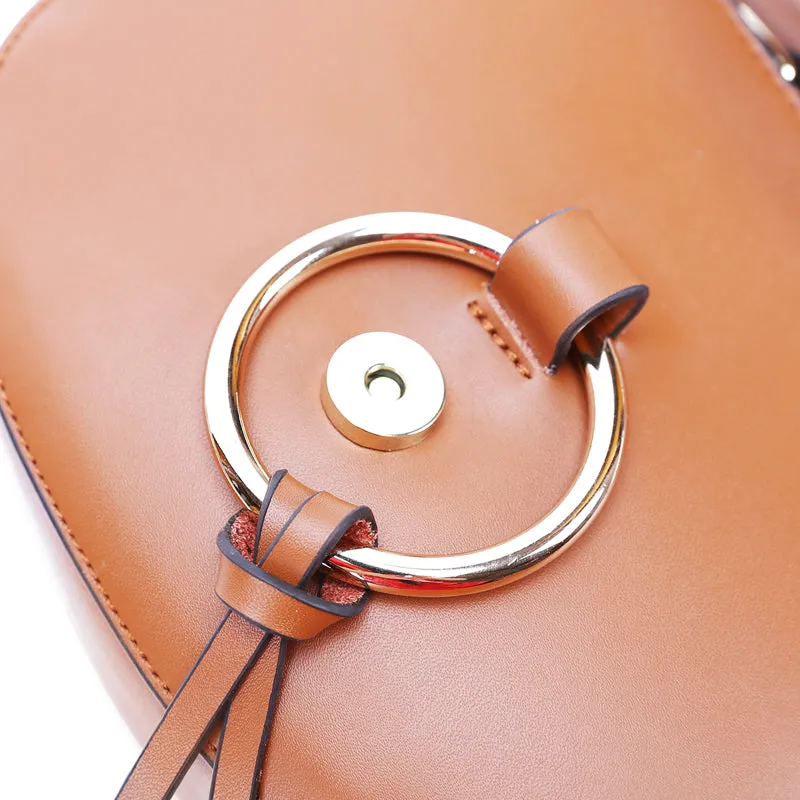 Stylish Saddle LEATHER WOMENs SHOULDER BAGs Purse FOR WOMEN