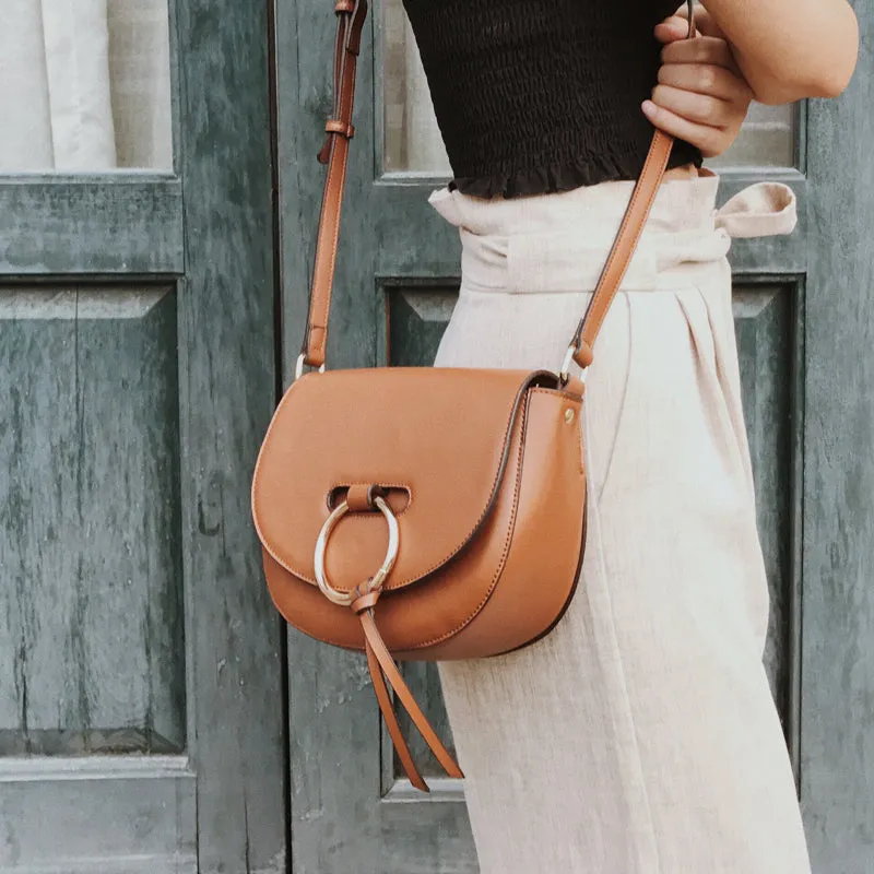 Stylish Saddle LEATHER WOMENs SHOULDER BAGs Purse FOR WOMEN