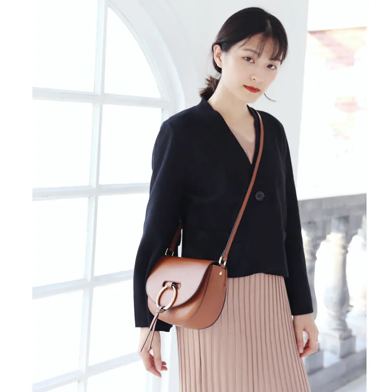 Stylish Saddle LEATHER WOMENs SHOULDER BAGs Purse FOR WOMEN