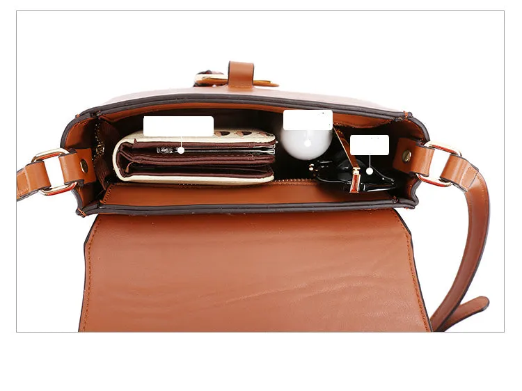 Stylish Saddle LEATHER WOMENs SHOULDER BAGs Purse FOR WOMEN