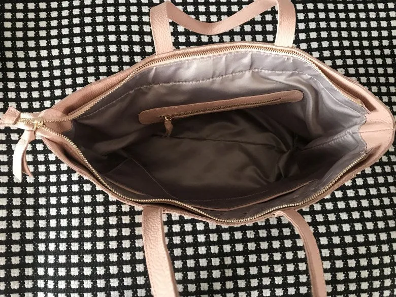 Stylish Womens Brown Leather Tote Bag Shoulder Tote Bag Brown Tote Purse For Women