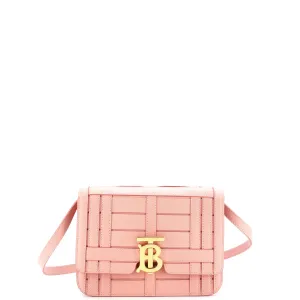 TB Flap Bag Woven Leather Small