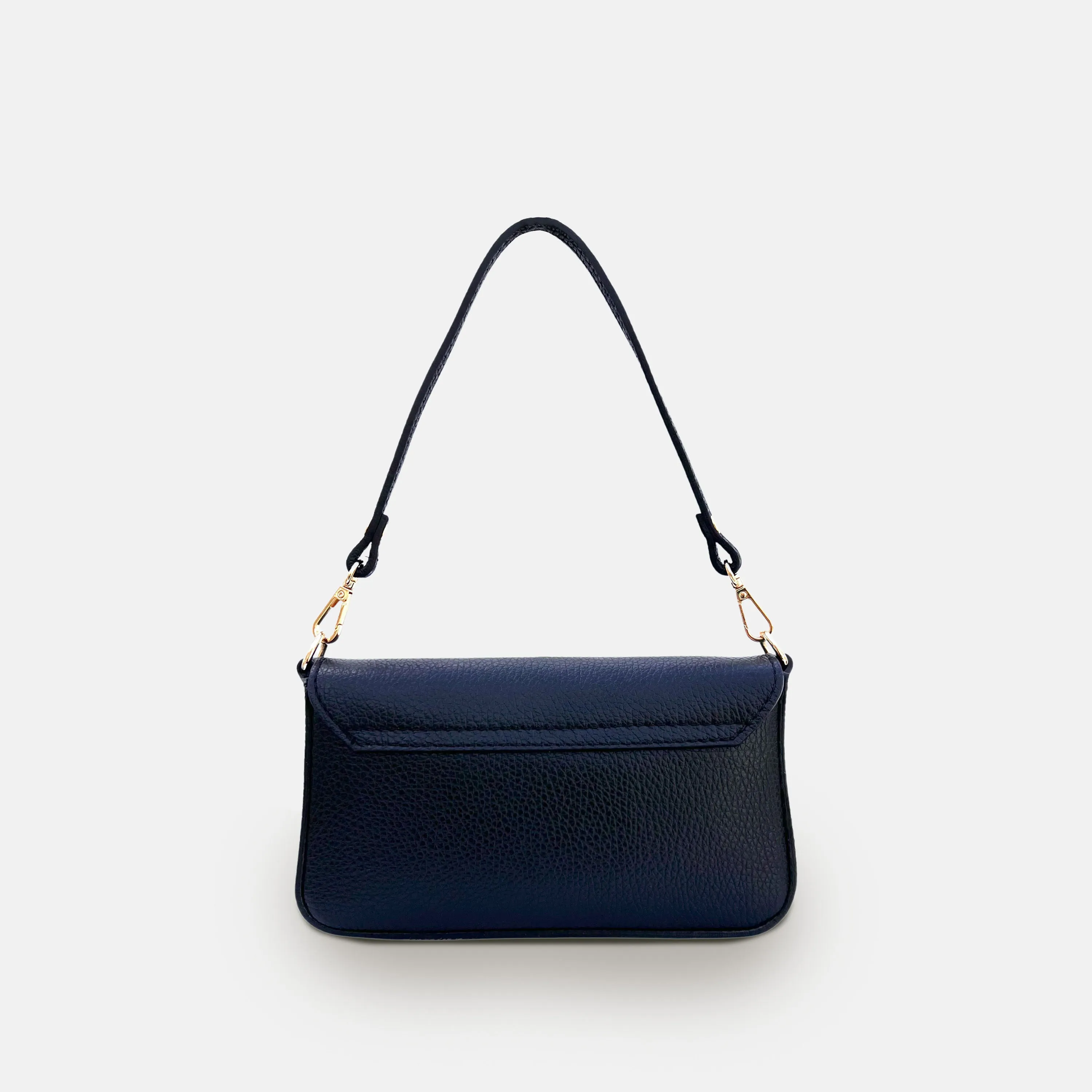 The Munro Navy Leather Shoulder Bag