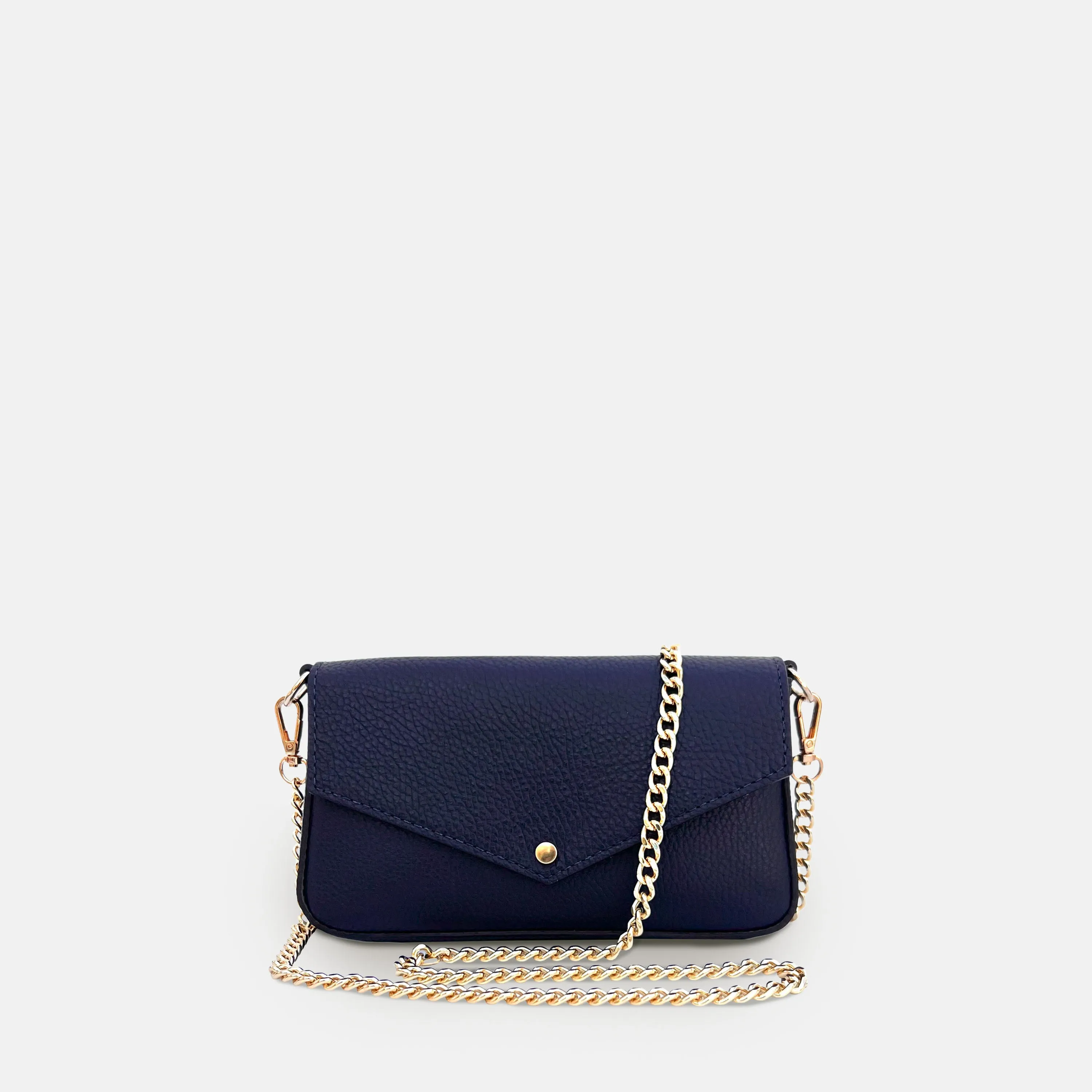The Munro Navy Leather Shoulder Bag