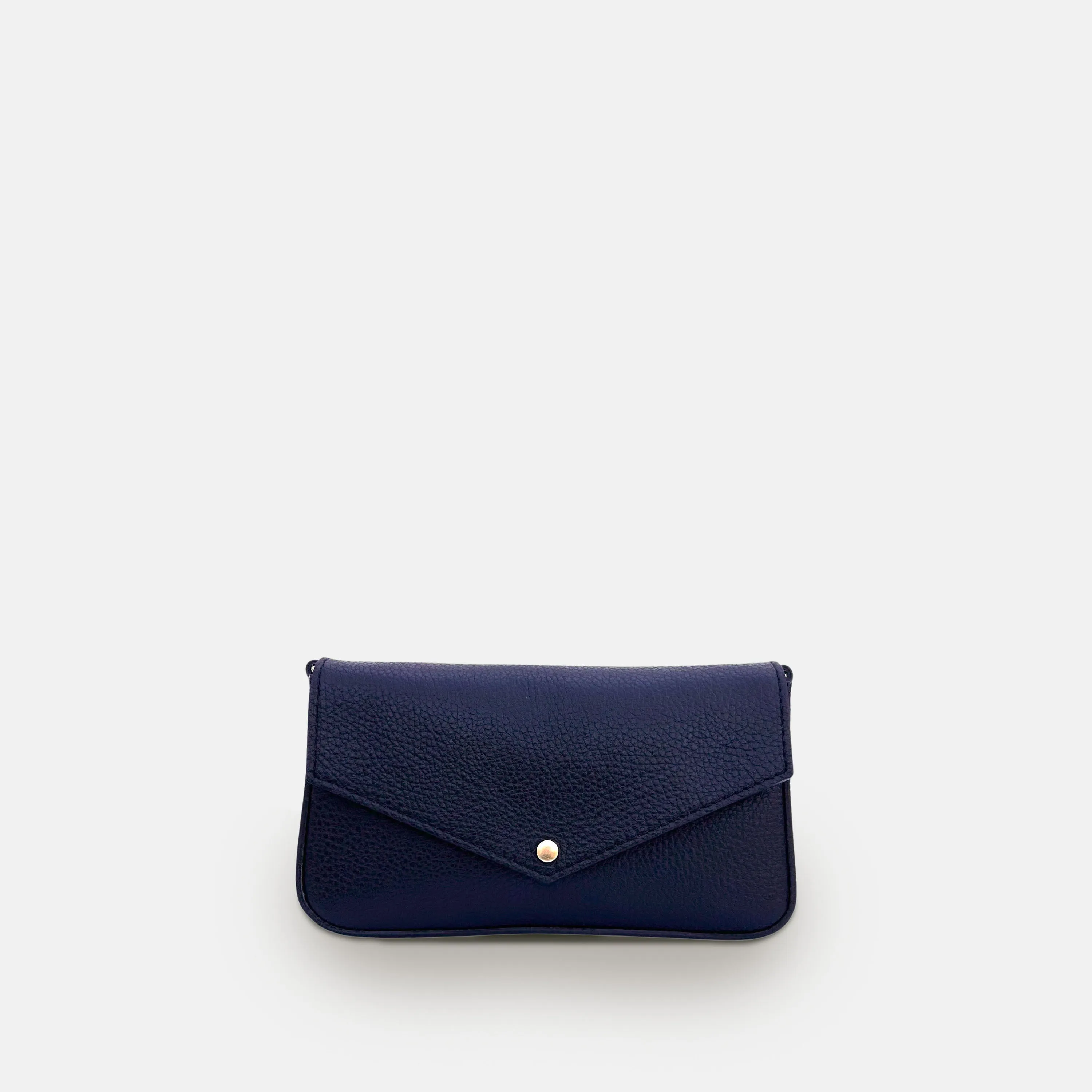 The Munro Navy Leather Shoulder Bag