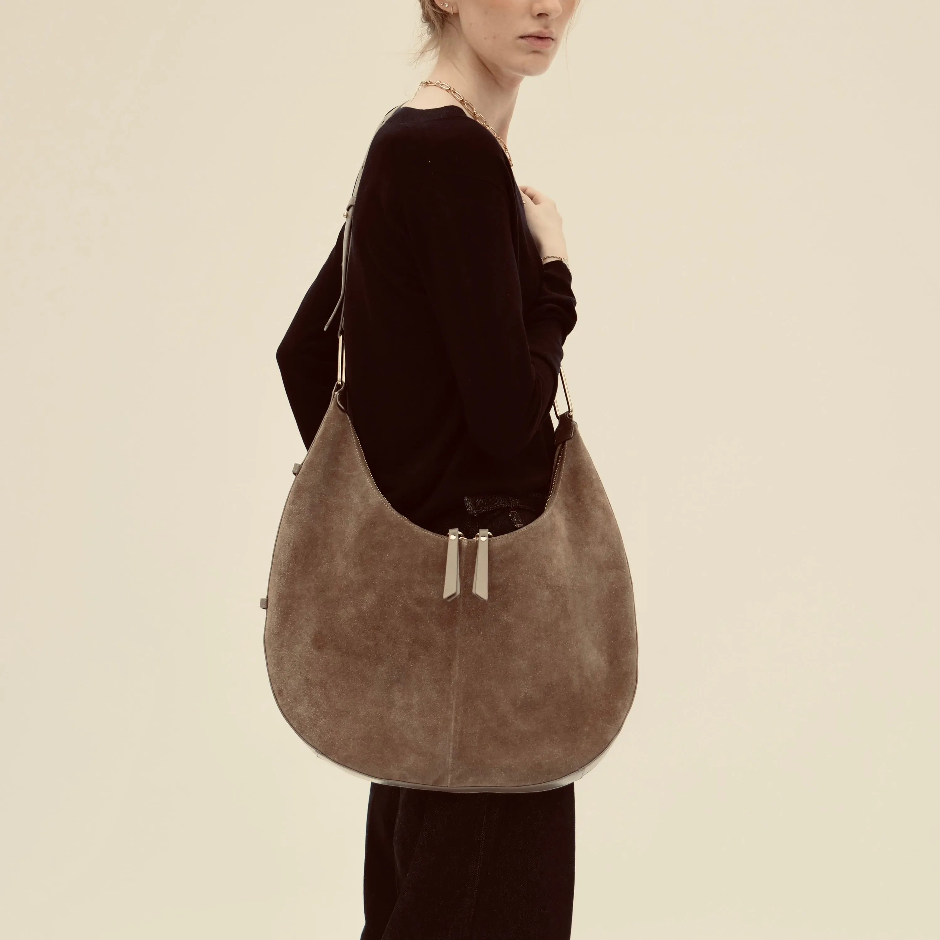The Nora Olive Suede Bag