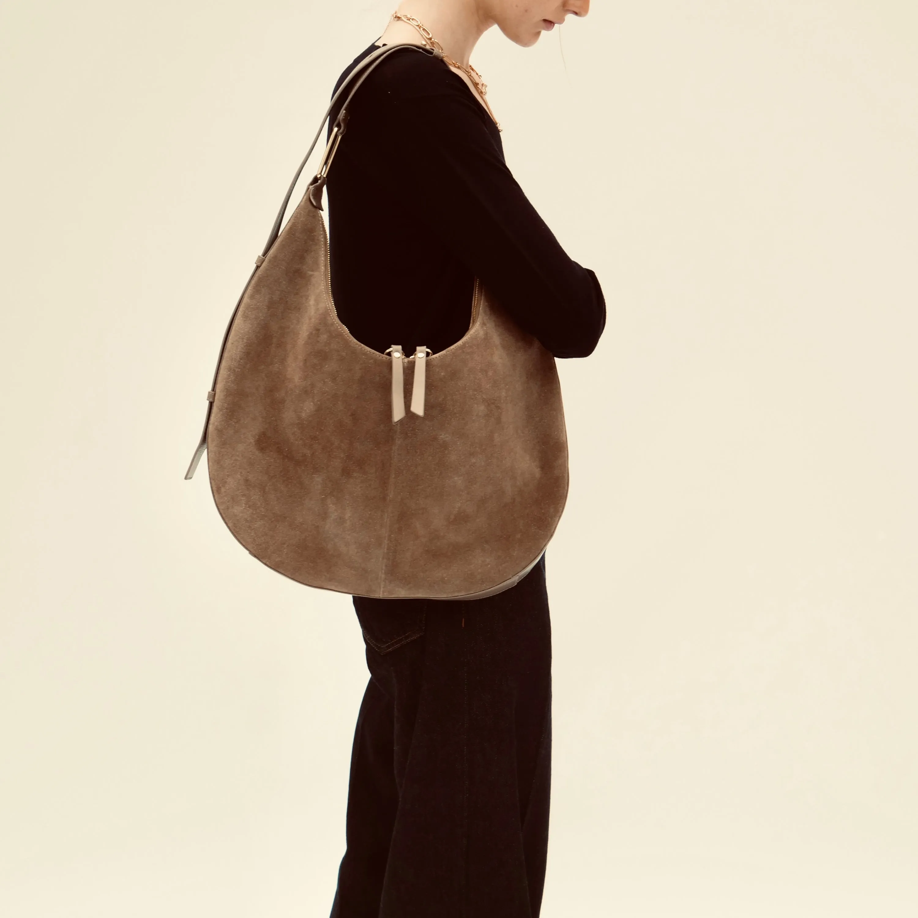 The Nora Olive Suede Bag