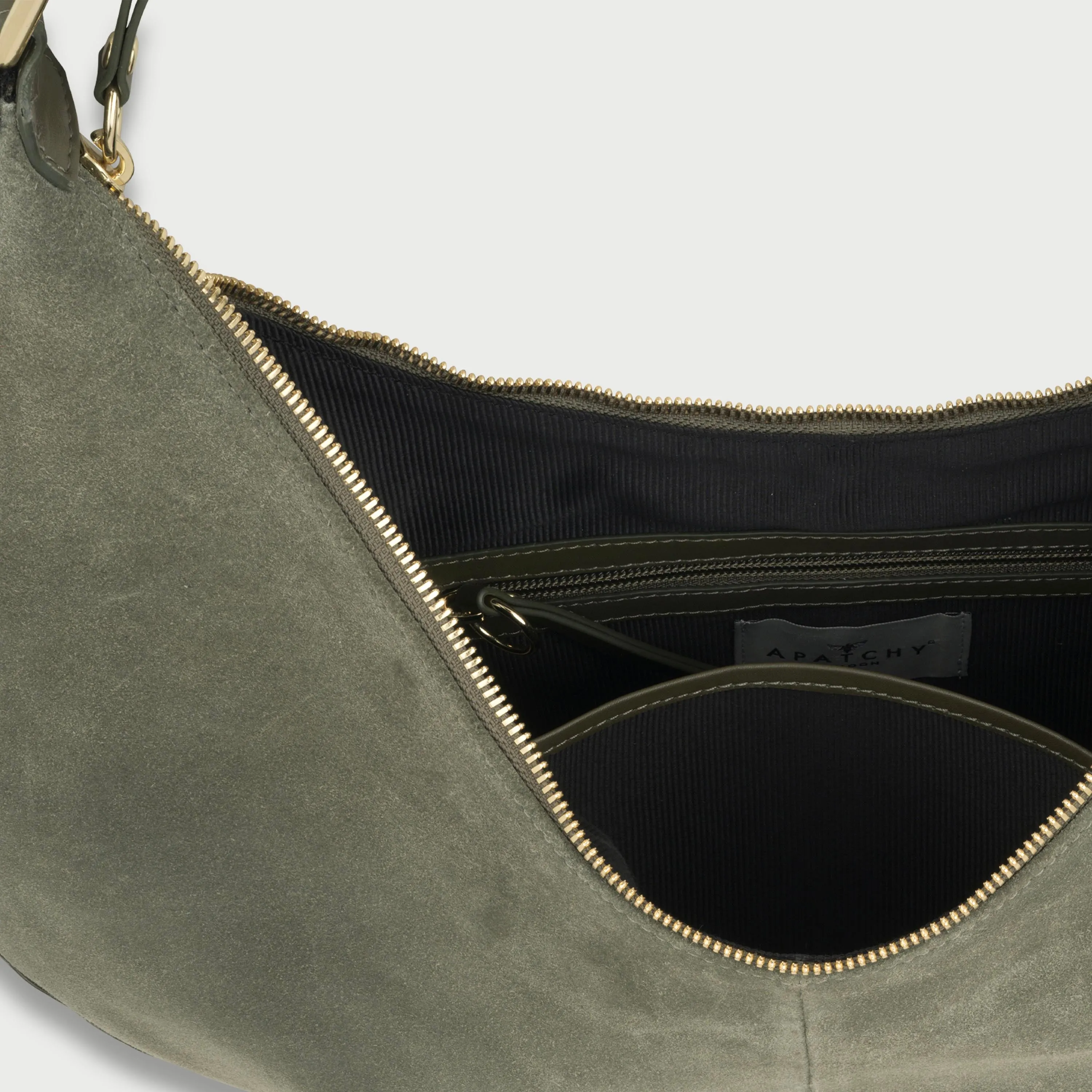 The Nora Olive Suede Bag