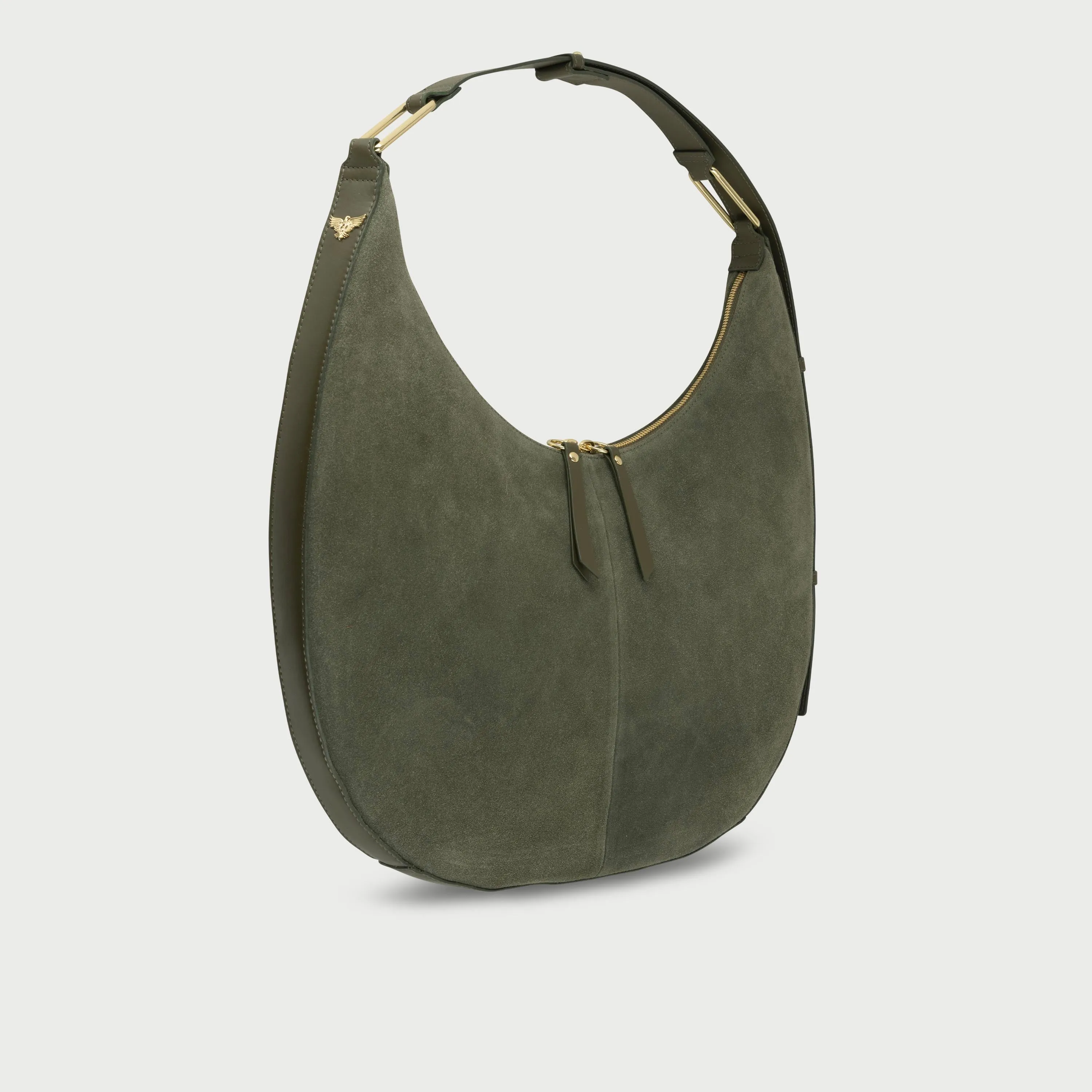 The Nora Olive Suede Bag