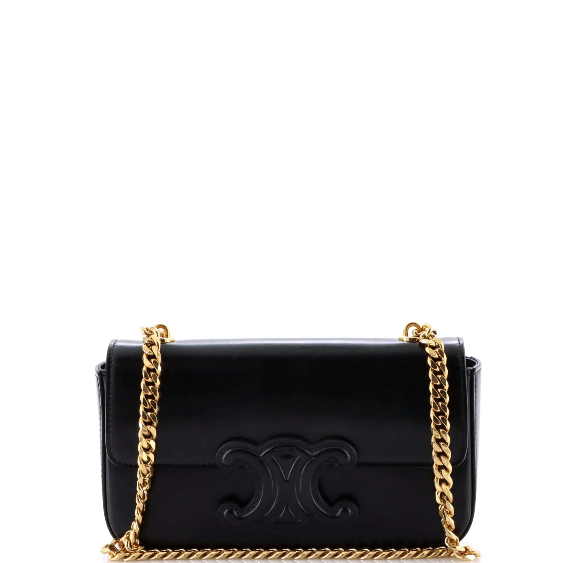 Triomphe Chain Shoulder Bag Leather Small