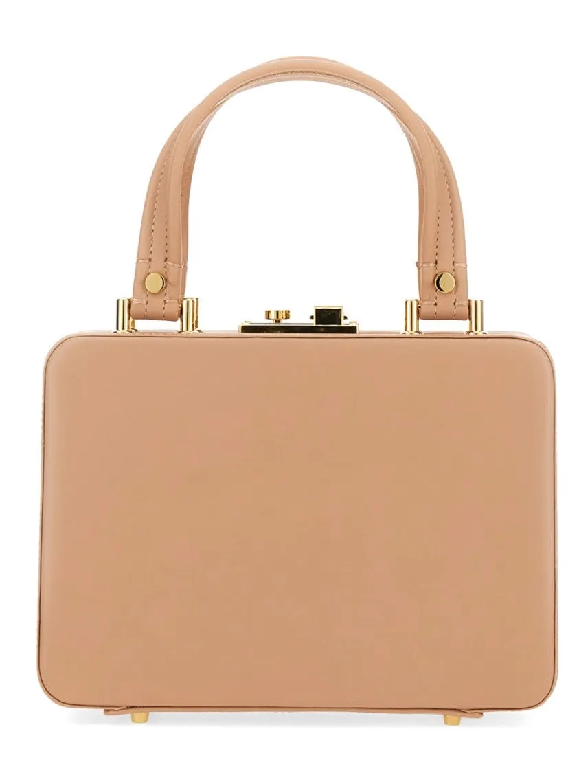 Val" Structured Rectangular Handbag With Gold-Tone Hardware