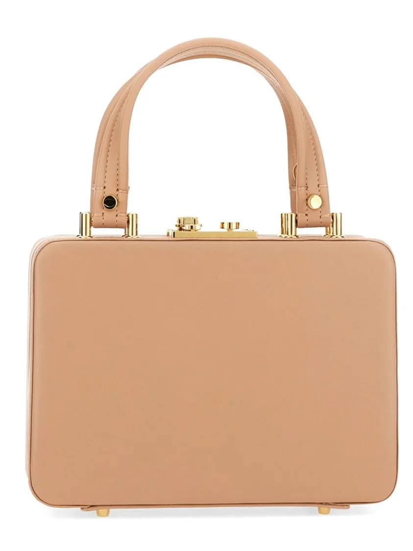 Val" Structured Rectangular Handbag With Gold-Tone Hardware