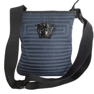Versace  Navy Nylon Canvas Shoulder Bag (Pre-Owned)