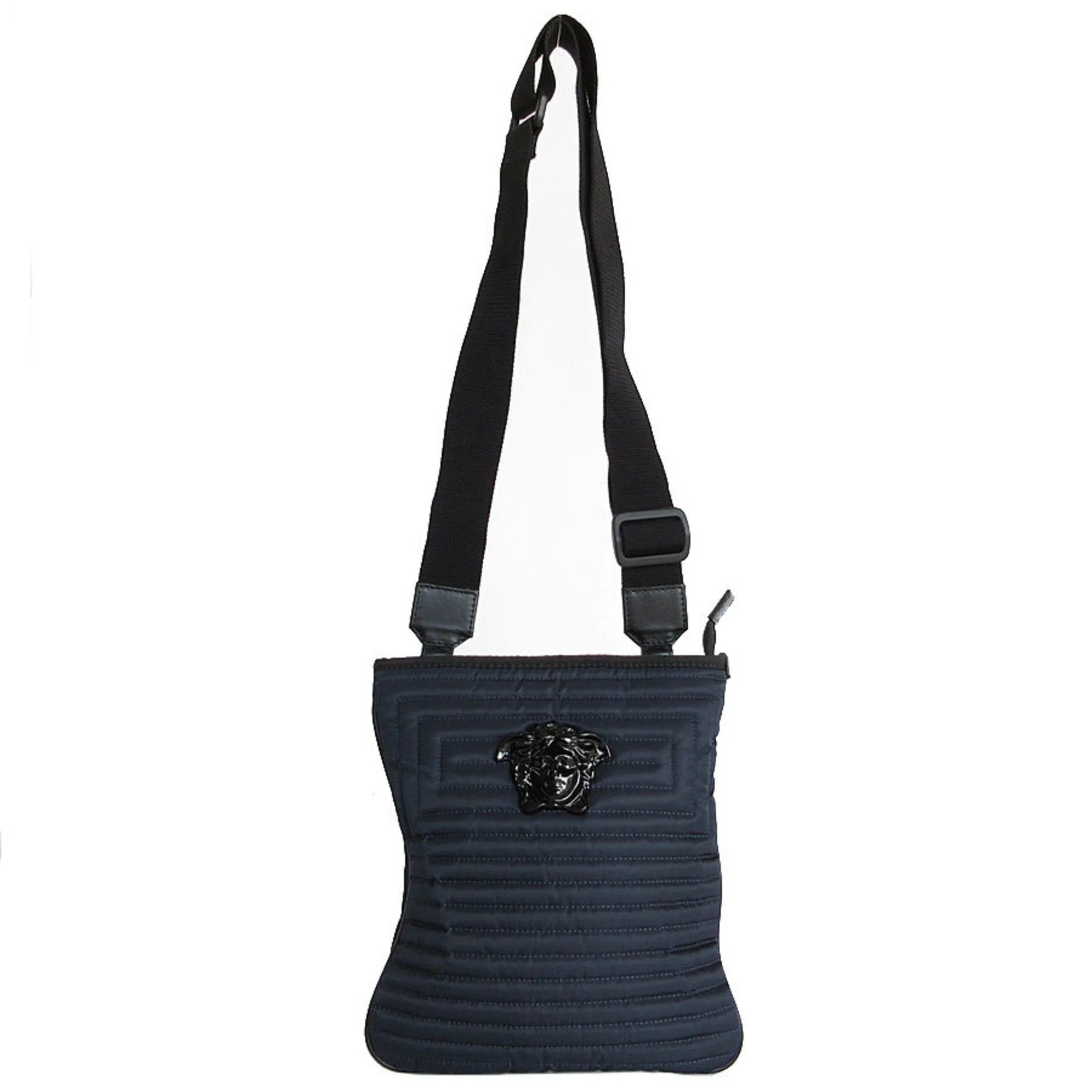 Versace  Navy Nylon Canvas Shoulder Bag (Pre-Owned)