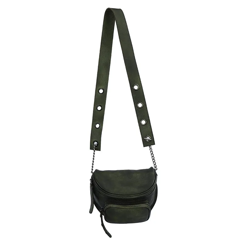 Vintage Brown Leather Womens Saddle Shoulder Bag Saddle Crossbody Purse for Women