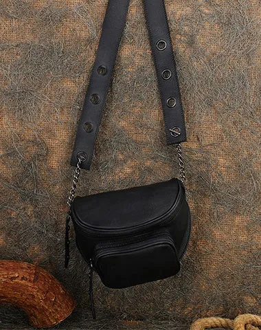 Vintage Brown Leather Womens Saddle Shoulder Bag Saddle Crossbody Purse for Women