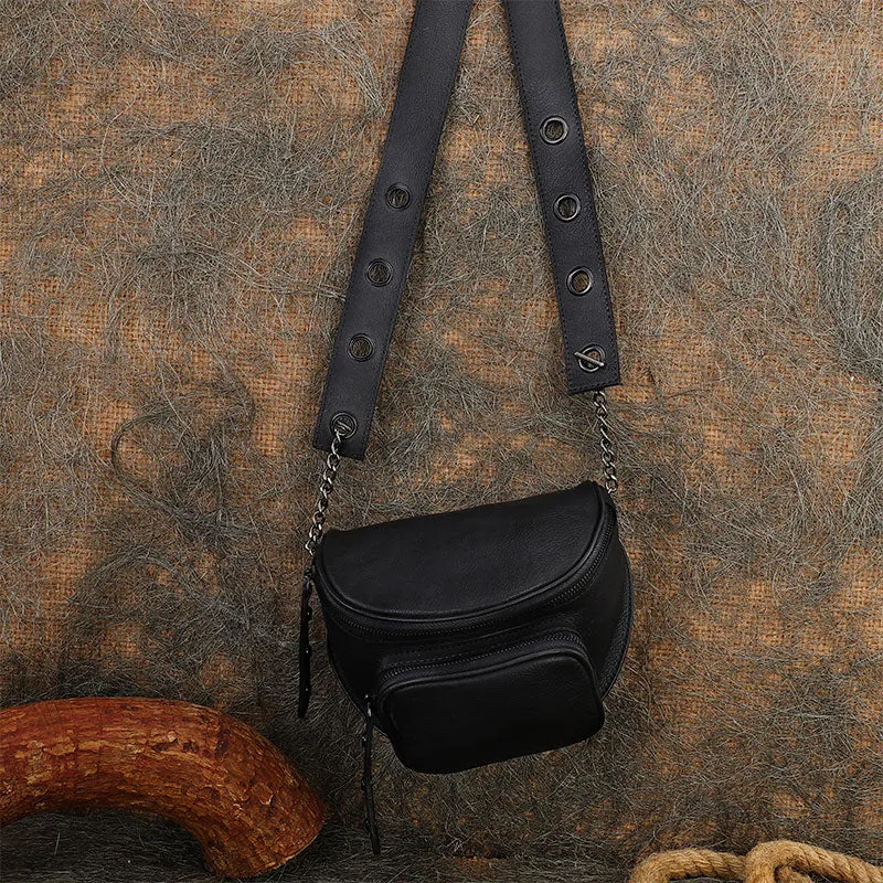 Vintage Brown Leather Womens Saddle Shoulder Bag Saddle Crossbody Purse for Women
