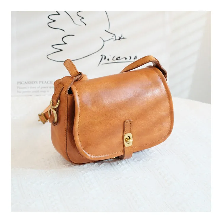 Vintage Coffee Womens Shoulder Bag Crossbody Saddle Bag Crossbody Purse for Ladies