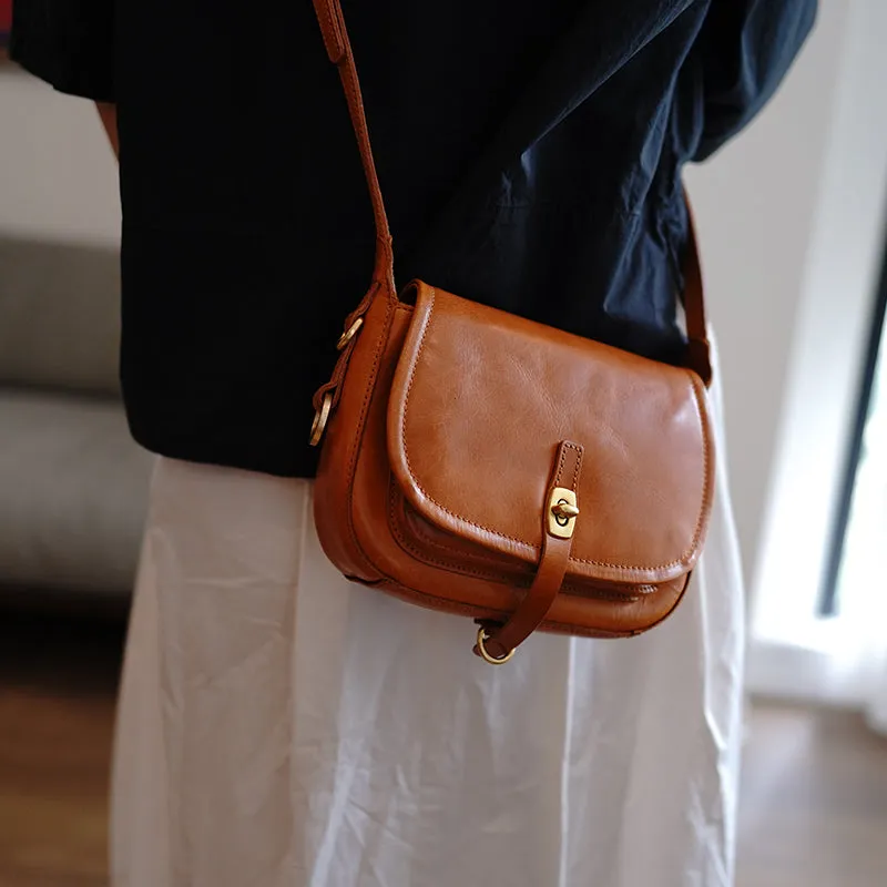 Vintage Coffee Womens Shoulder Bag Crossbody Saddle Bag Crossbody Purse for Ladies