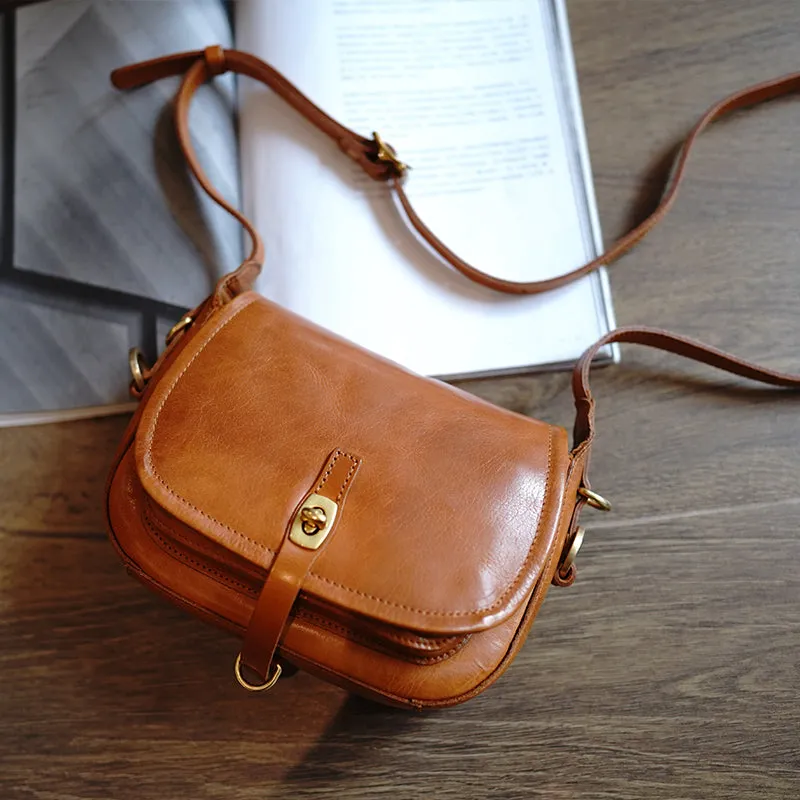 Vintage Coffee Womens Shoulder Bag Crossbody Saddle Bag Crossbody Purse for Ladies