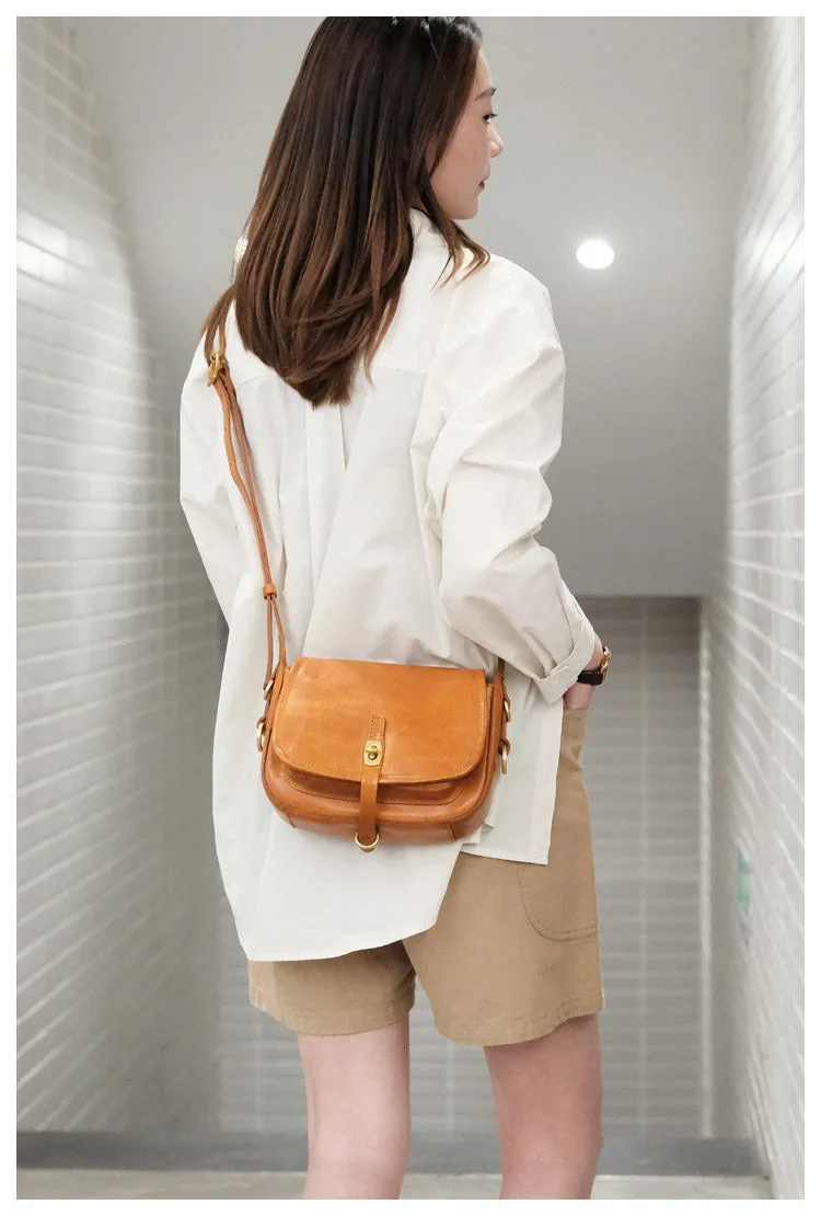 Vintage Coffee Womens Shoulder Bag Crossbody Saddle Bag Crossbody Purse for Ladies